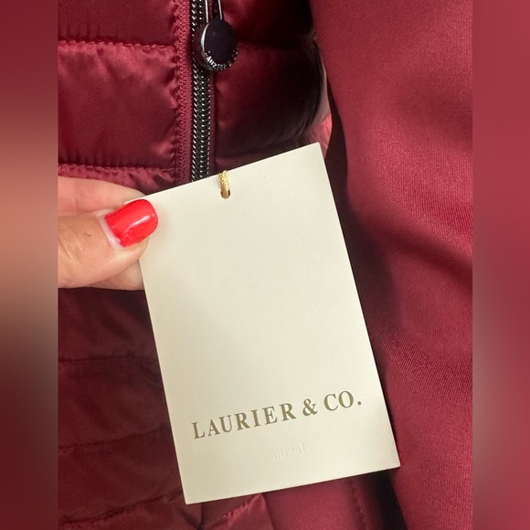 Laurier & Co. Wine Colored Gator Neck Hooded Puffer Soft Shell Sleeves L… - Picture 12 of 16
